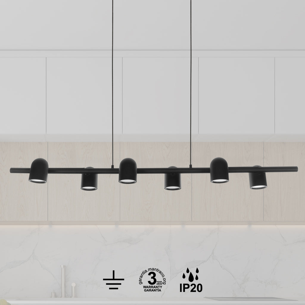 Mantra IOS viseća svjetiljka 6xGU10 1000mm CRNA