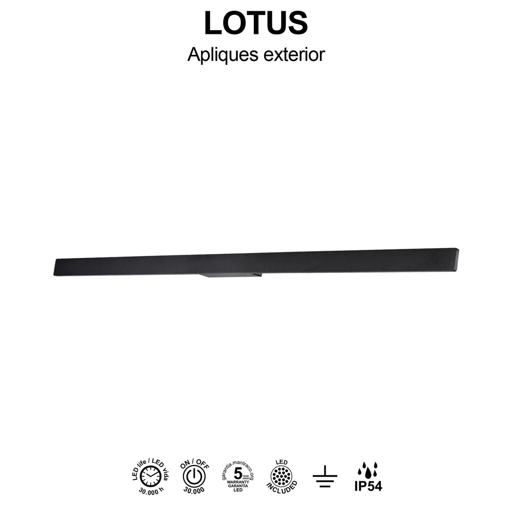 Mantra LOTUS vanjska zidna LED svjetiljka 20W 3000K IP54 1410MM CRNA