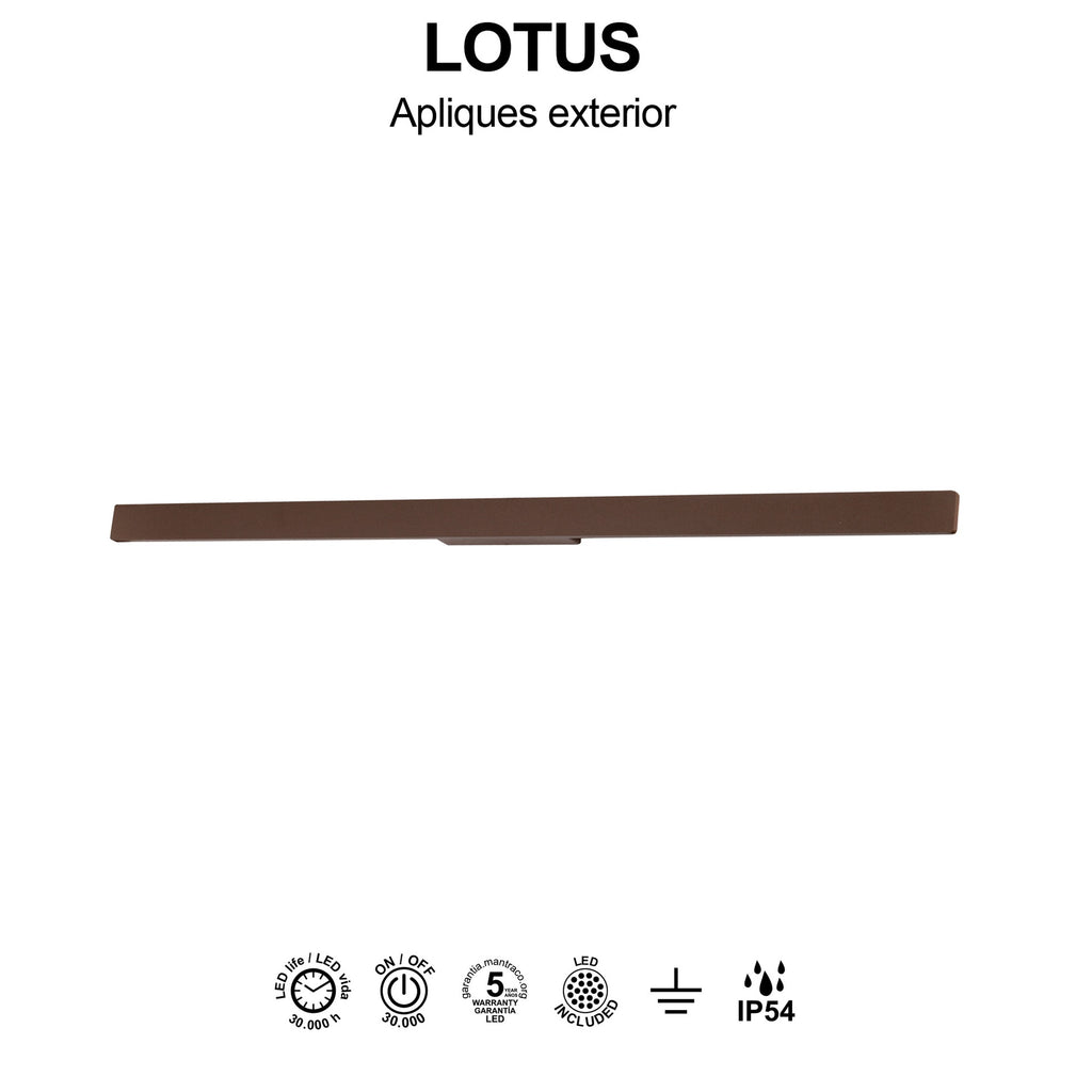 Mantra LOTUS vanjska zidna LED svjetiljka 20W 3000K IP54 1410MM SMEĐA