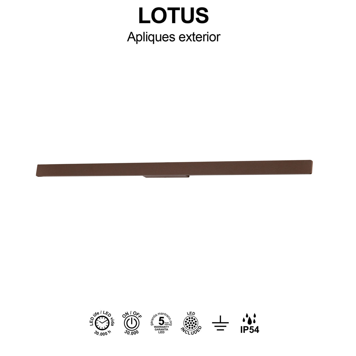 Mantra LOTUS vanjska zidna LED svjetiljka 20W 3000K IP54 1410MM SMEĐA