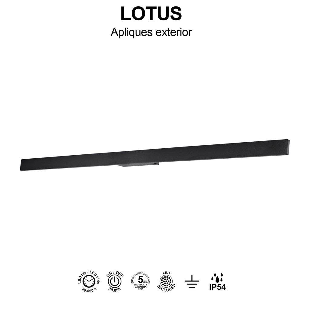 Mantra LOTUS vanjska zidna LED svjetiljka 24W 3000K IP54 1410MM CRNA