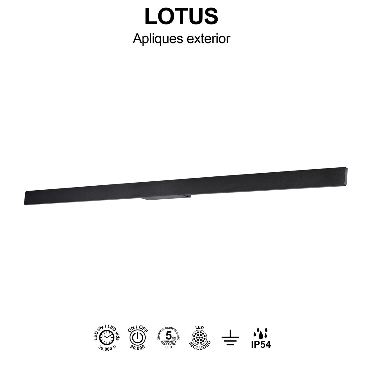 Mantra LOTUS vanjska zidna LED svjetiljka 24W 3000K IP54 1410MM CRNA