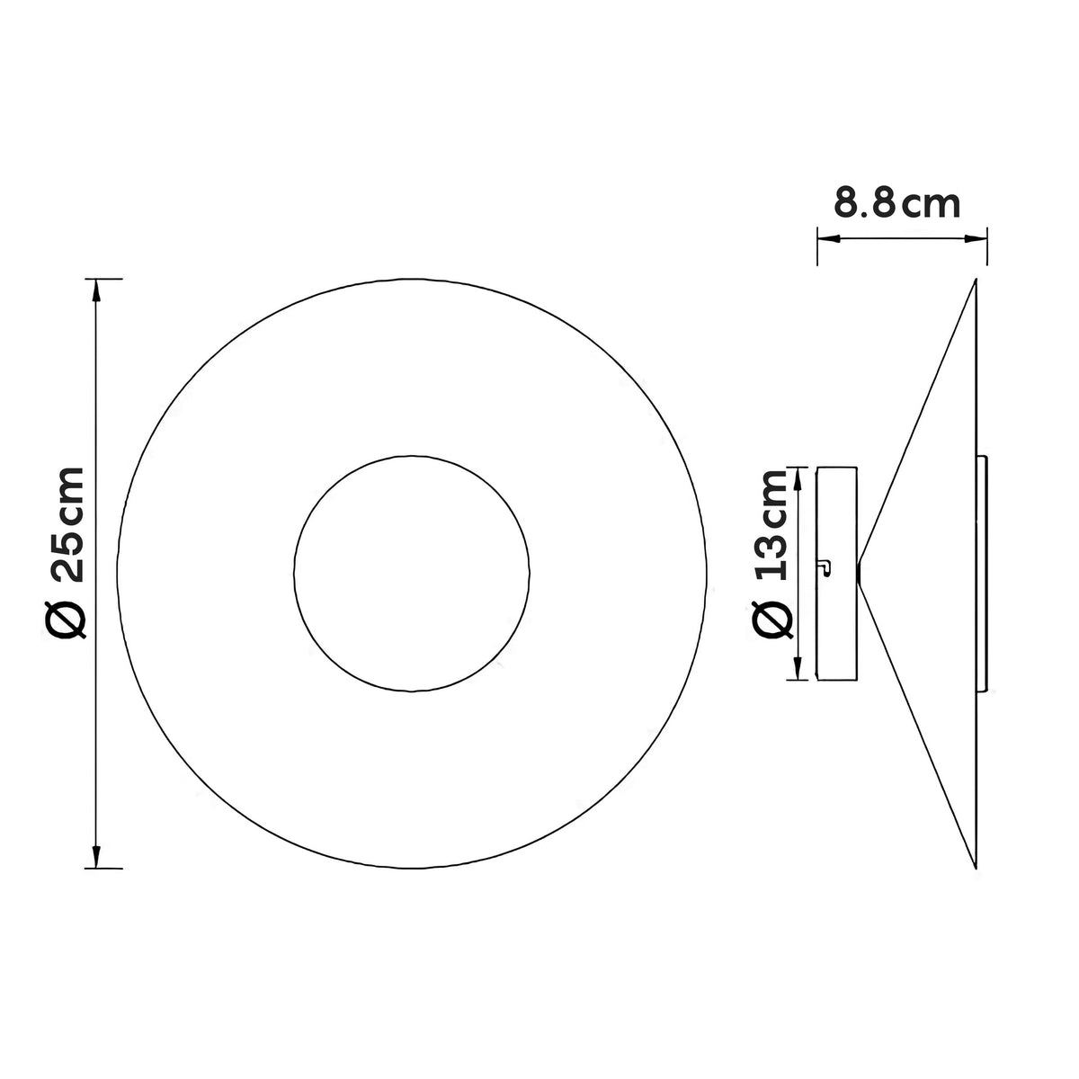 Mantra ORION LED Zidna lampa 8W 3000K Ø250mm CRNA/DRVO