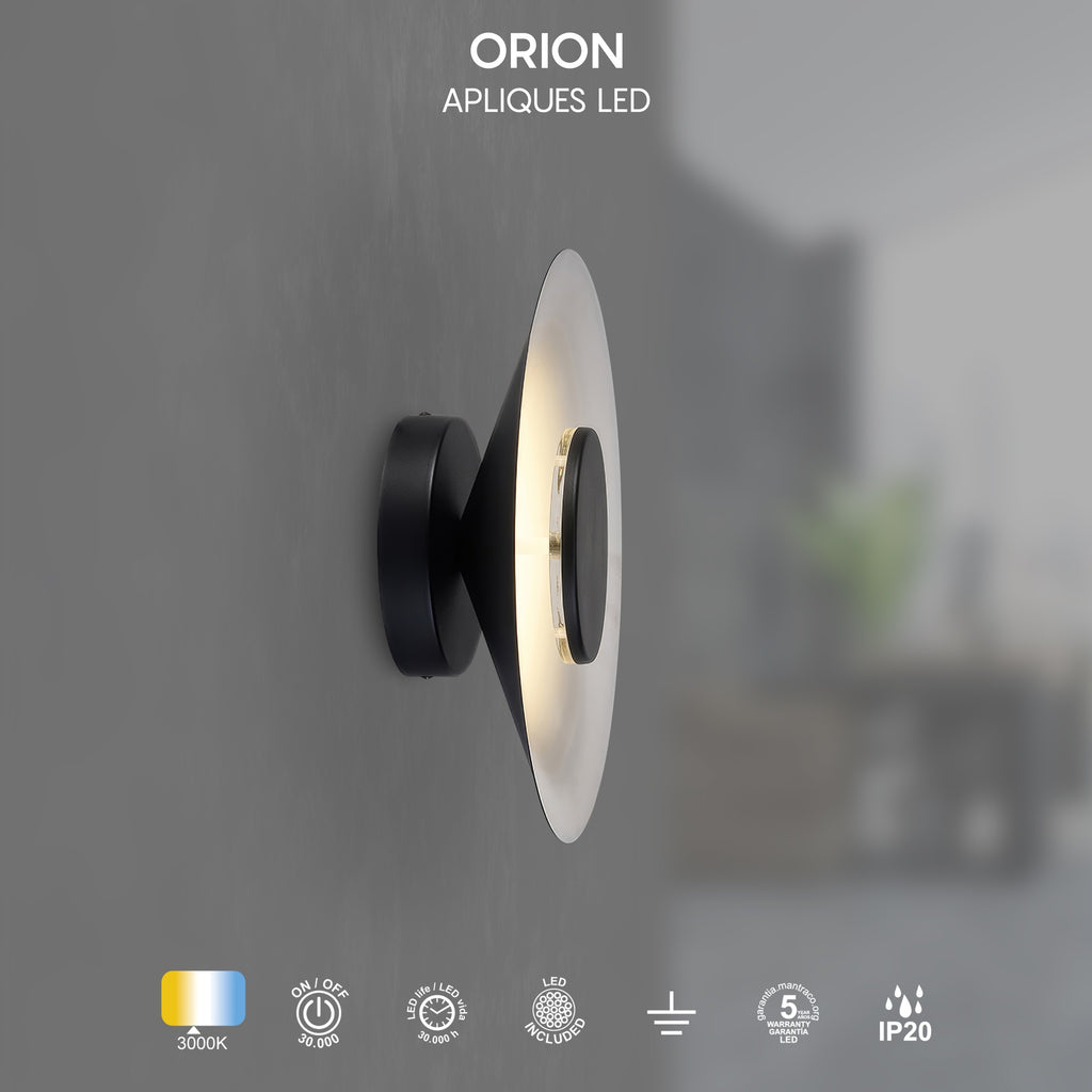 Mantra ORION LED Zidna lampa 20W 3000K Ø400mm CRNA