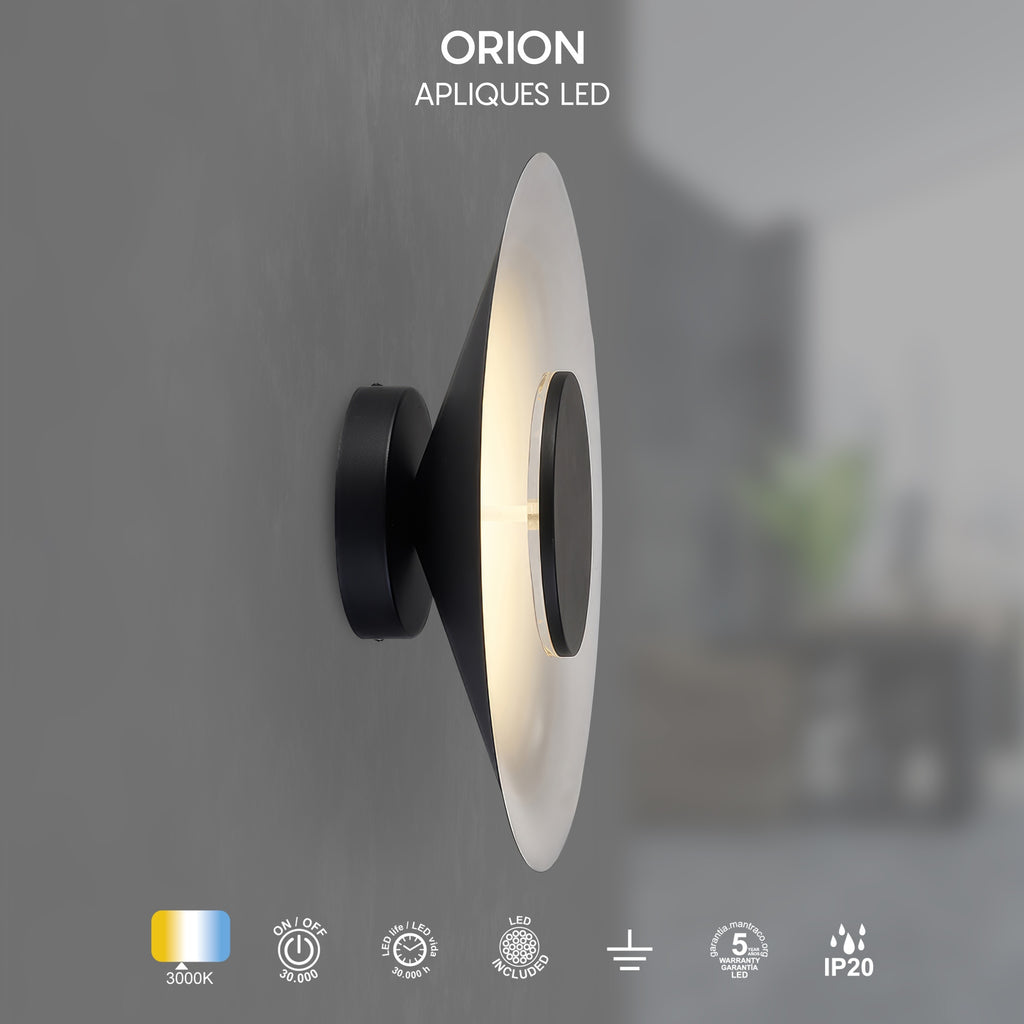 Mantra ORION LED Zidna lampa 24W 3000K Ø500mm CRNA