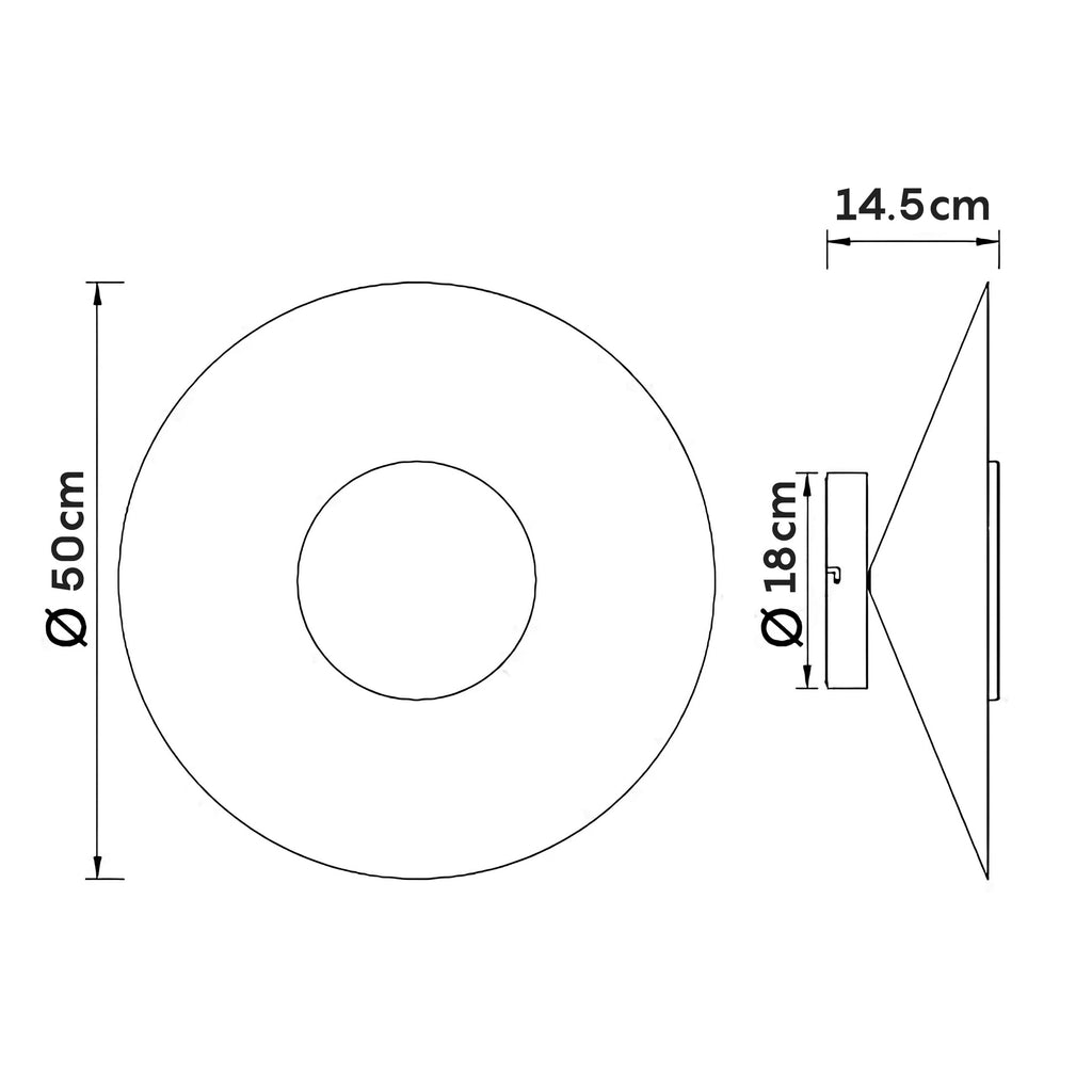 Mantra ORION LED Zidna lampa 24W 3000K Ø500mm CRNA