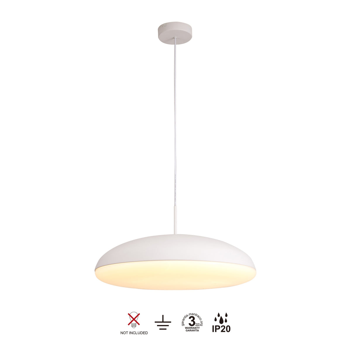 Mantra KAZZ viseća svjetiljka 6xE27 Ø50CM BIJELA