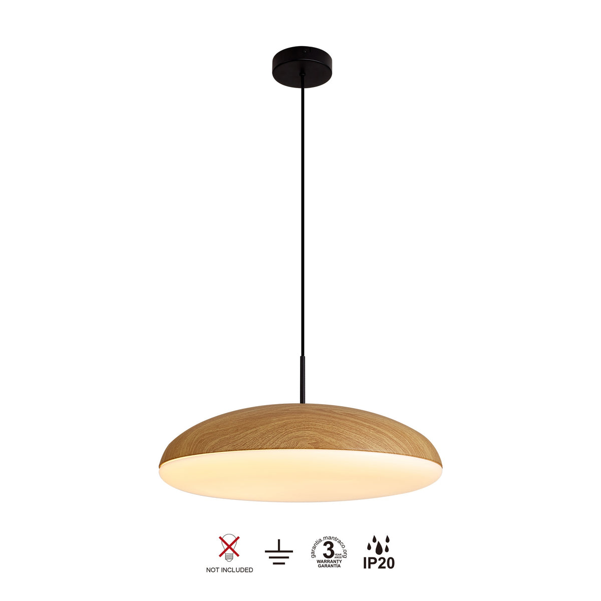 Mantra KAZZ viseća svjetiljka 6xE27 Ø50CM DRVO