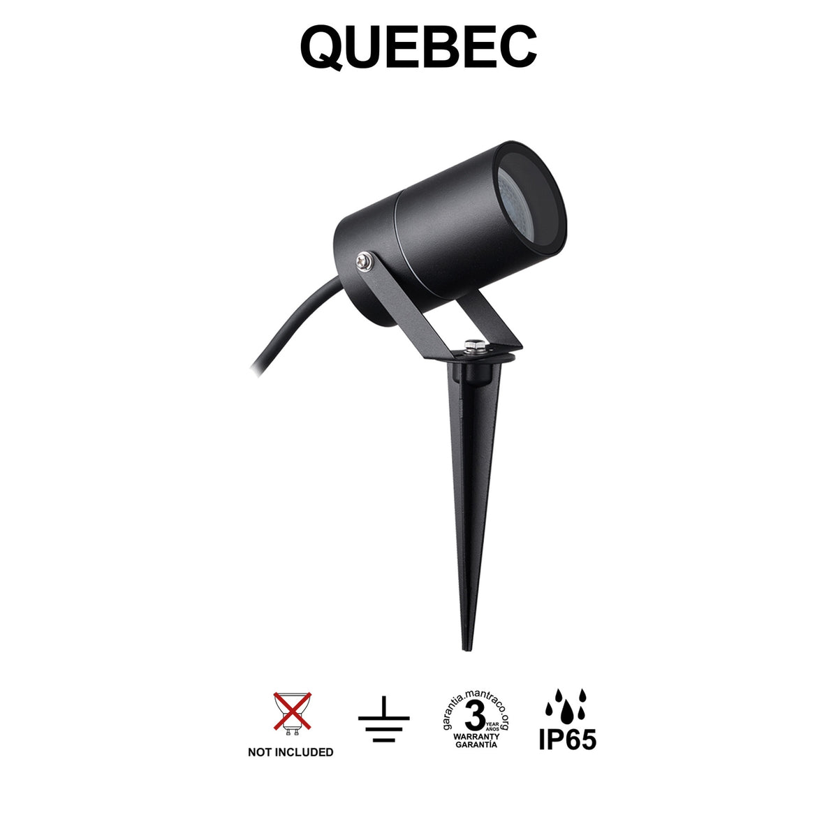 Mantra QUEBEC vanjska ubodna svjetiljka 1xGU10 IP65 CRNA
