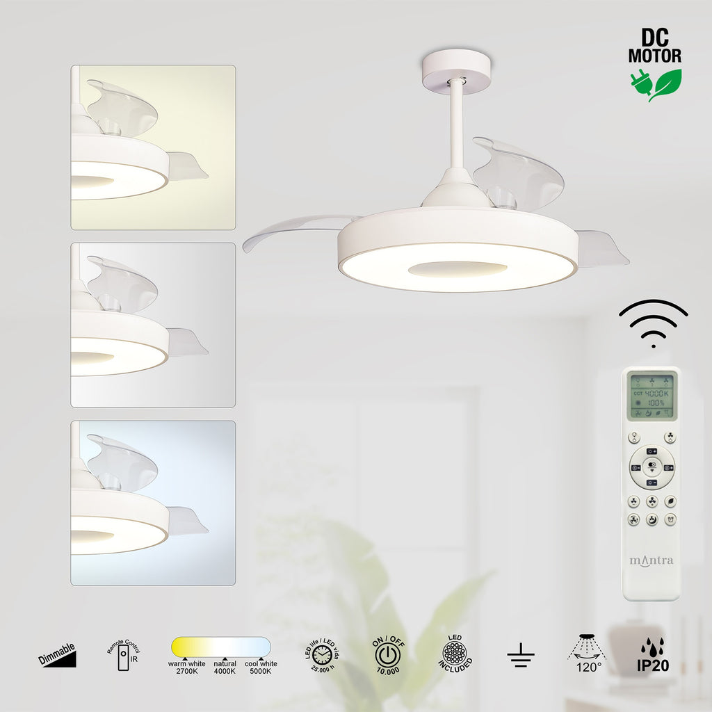 Mantra COIN FAN PAMETNI LED stropni ventilator 106.2cm BIJELI