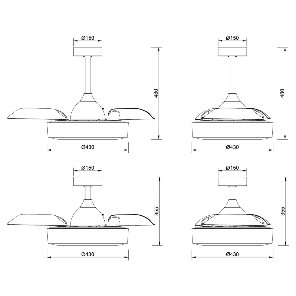 Mantra COIN FAN MINI PAMETNI LED stropni ventilator 91cm CRNI