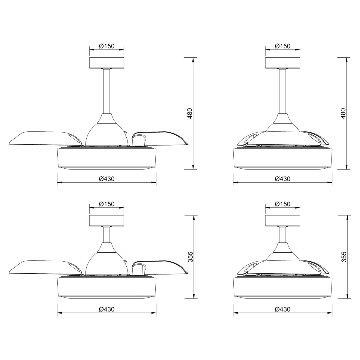 Mantra COIN FAN MINI PAMETNI LED stropni ventilator 91cm CRNI