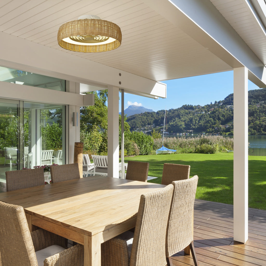 Mantra KILIMANJARO MINI LED stropni ventilator 58cm IP44 RATAN