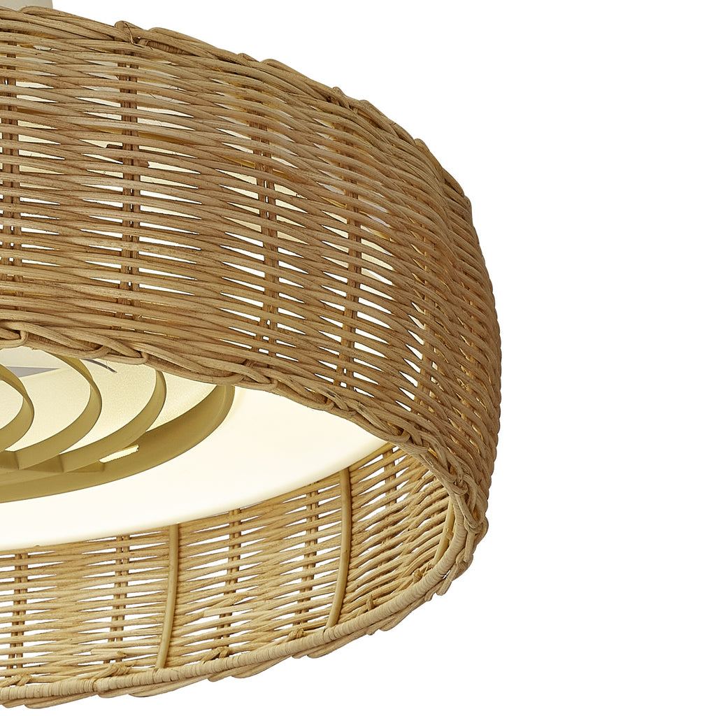 Mantra KILIMANJARO MINI LED stropni ventilator 58cm IP44 RATAN