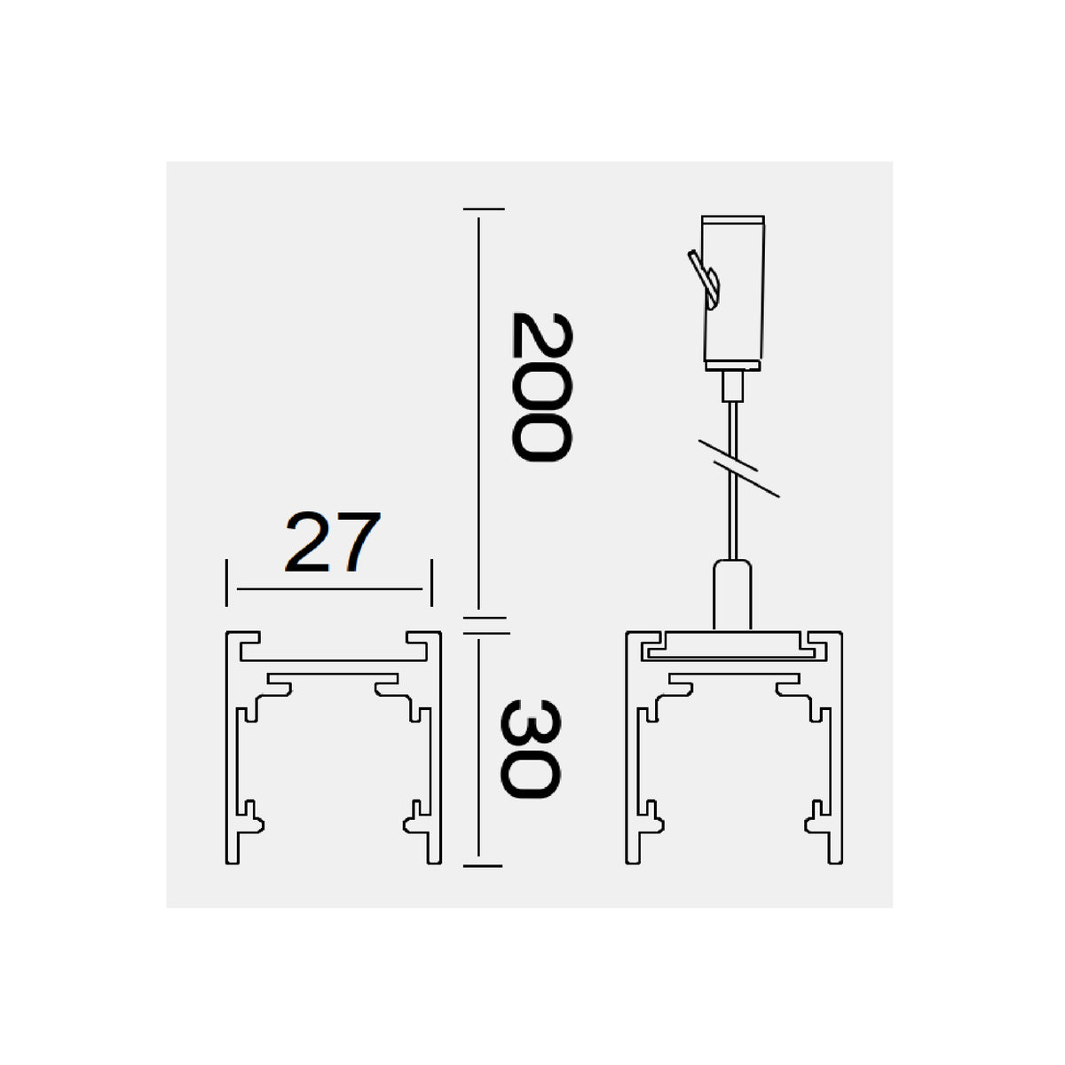Završni poklopci V30mm za Magnetni sustav Mantra MAGNETO, CRNI