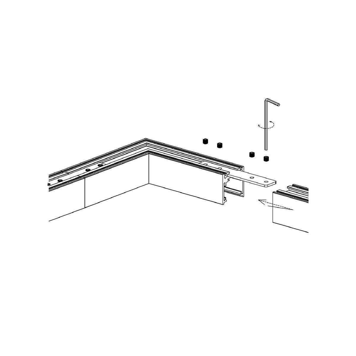 Magnetna tračnica V30mm 200CM za Magnetni sustav Mantra MAGNETO, CRNA