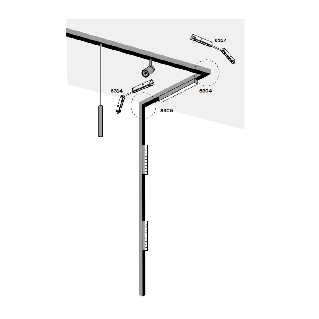Magnetna tračnica V30mm 200CM za Magnetni sustav Mantra MAGNETO, CRNA