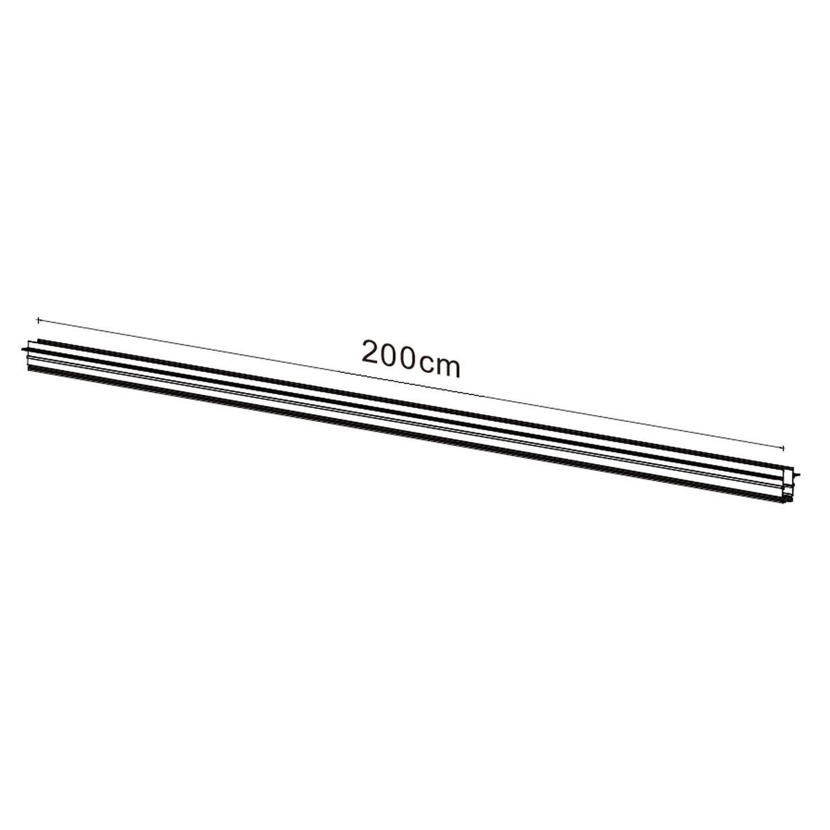 Ugradbena Magnetna tračnica 200CM za Magnetni sustav Mantra MAGNETO, CRNA