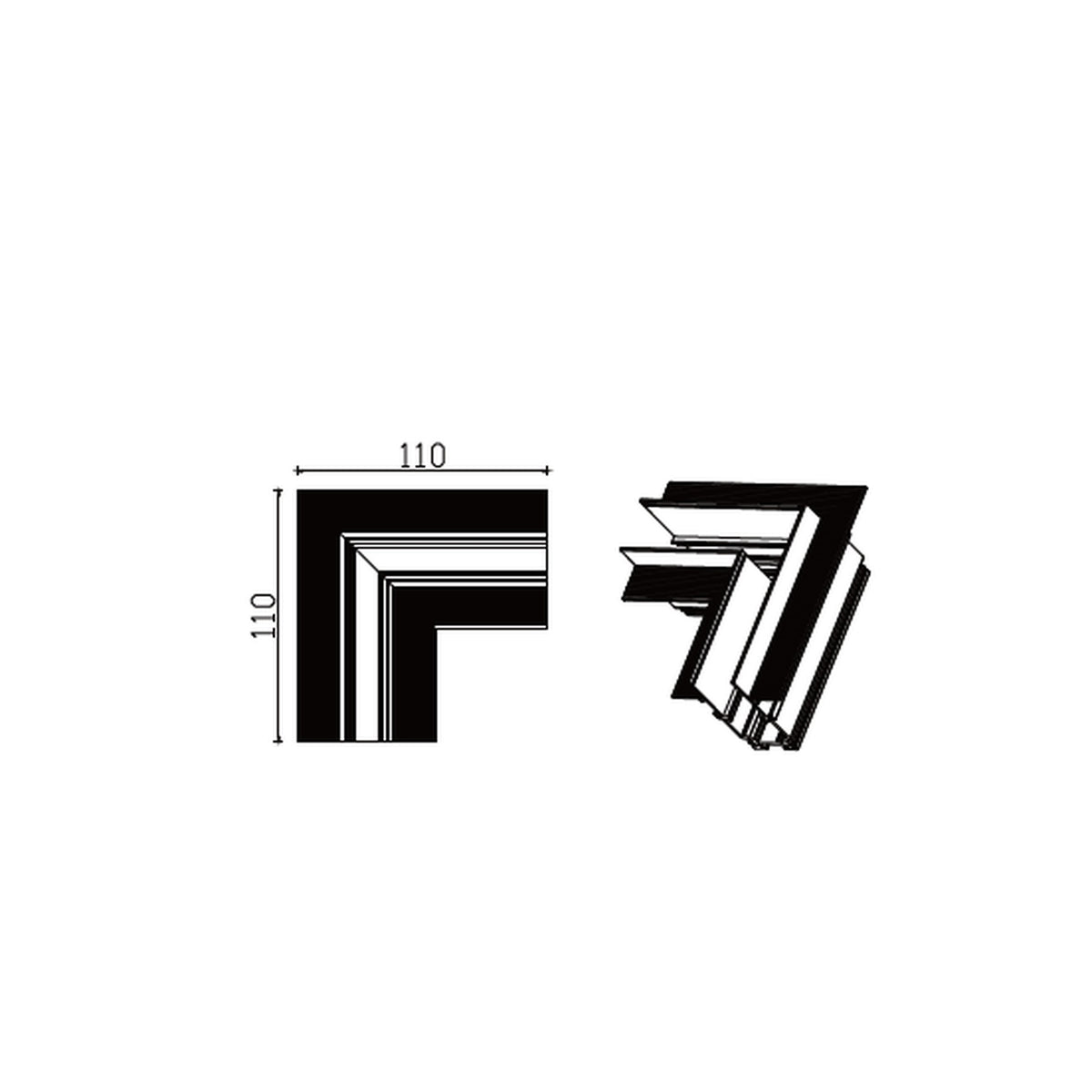 Ugradbeni Kut za Magnetni sustav Mantra MAGNETO, CRNI