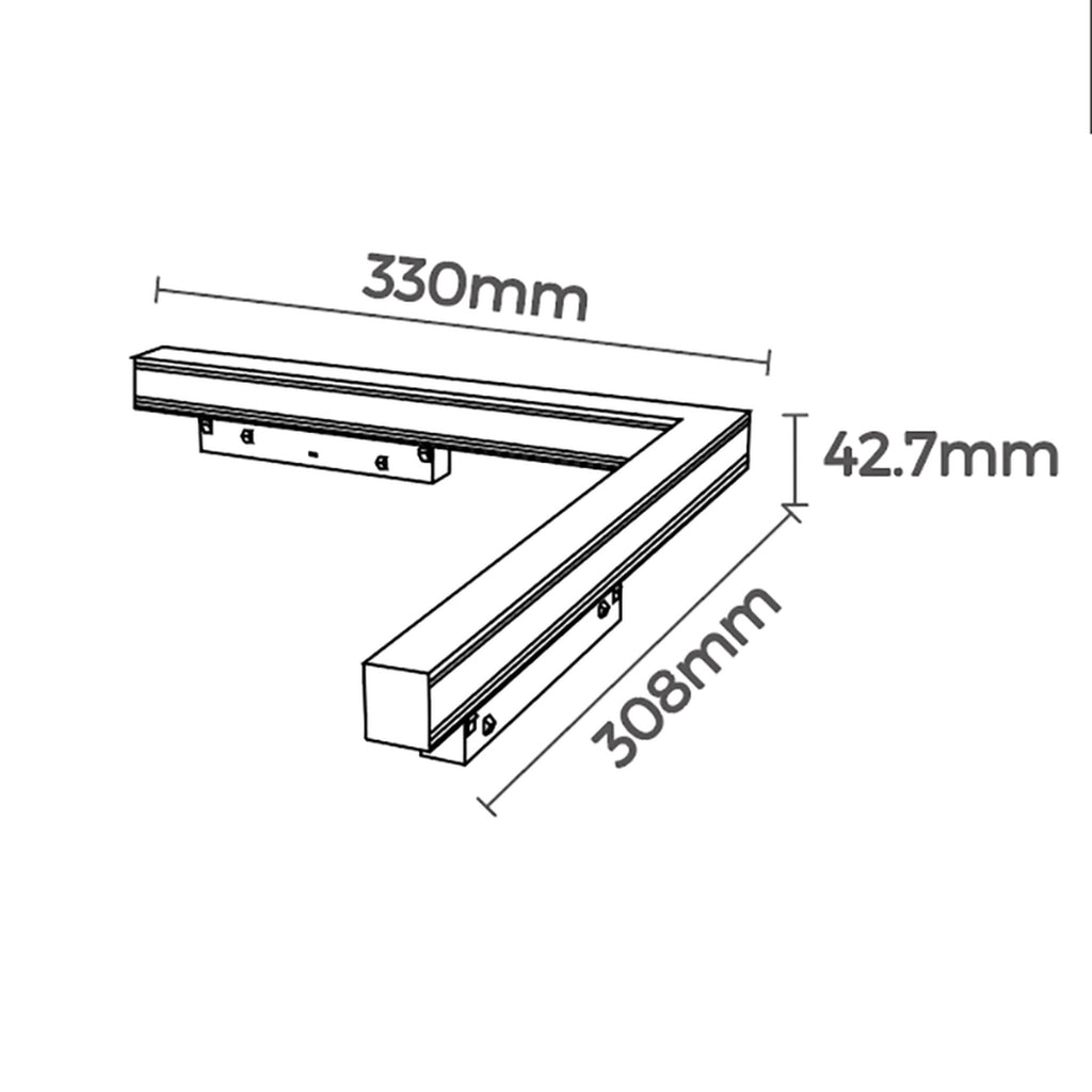LED kutna svjetiljka 16W 3000K 48V za Magnetni sustav Mantra MAGNETO, CRNA