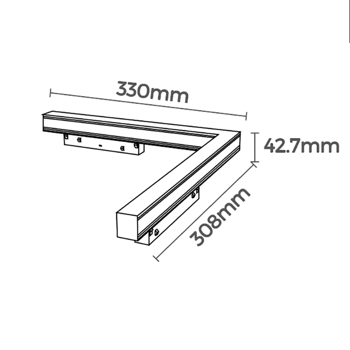 LED kutna svjetiljka 16W 3000K 48V za Magnetni sustav Mantra MAGNETO, CRNA