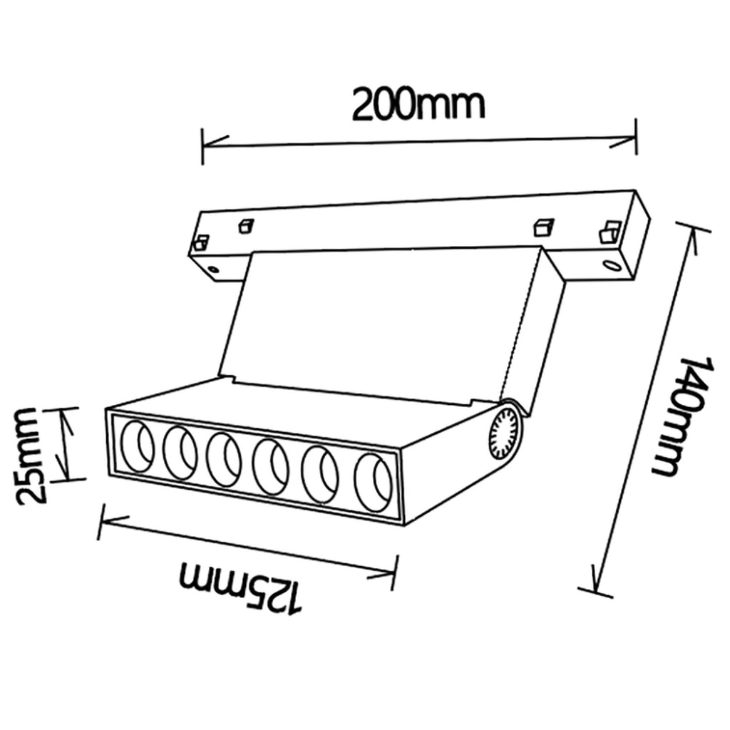 LED spot svjetiljka 10W 3000K 48V 12CM za Magnetni sustav Mantra MAGNETO, CRNA