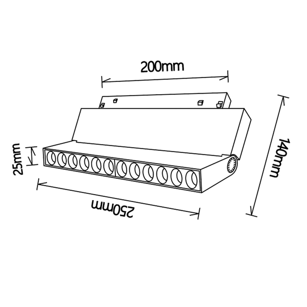 LED spot svjetiljka 20W 3000K 48V 25CM za Magnetni sustav Mantra MAGNETO, CRNA