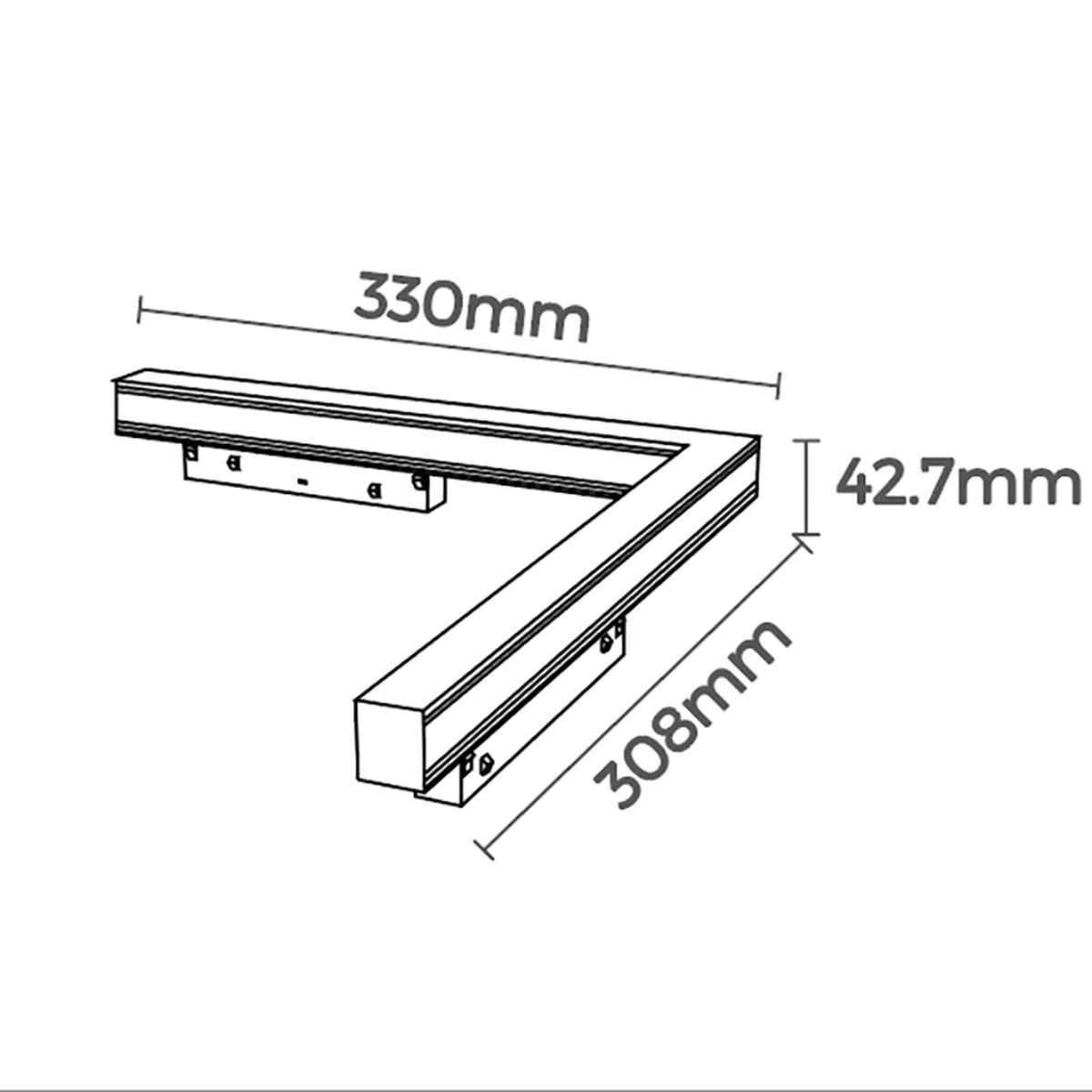 LED dimabilna kutna svjetiljka 16W 3000K 48V za Magnetni sustav Mantra MAGNETO, CRNA