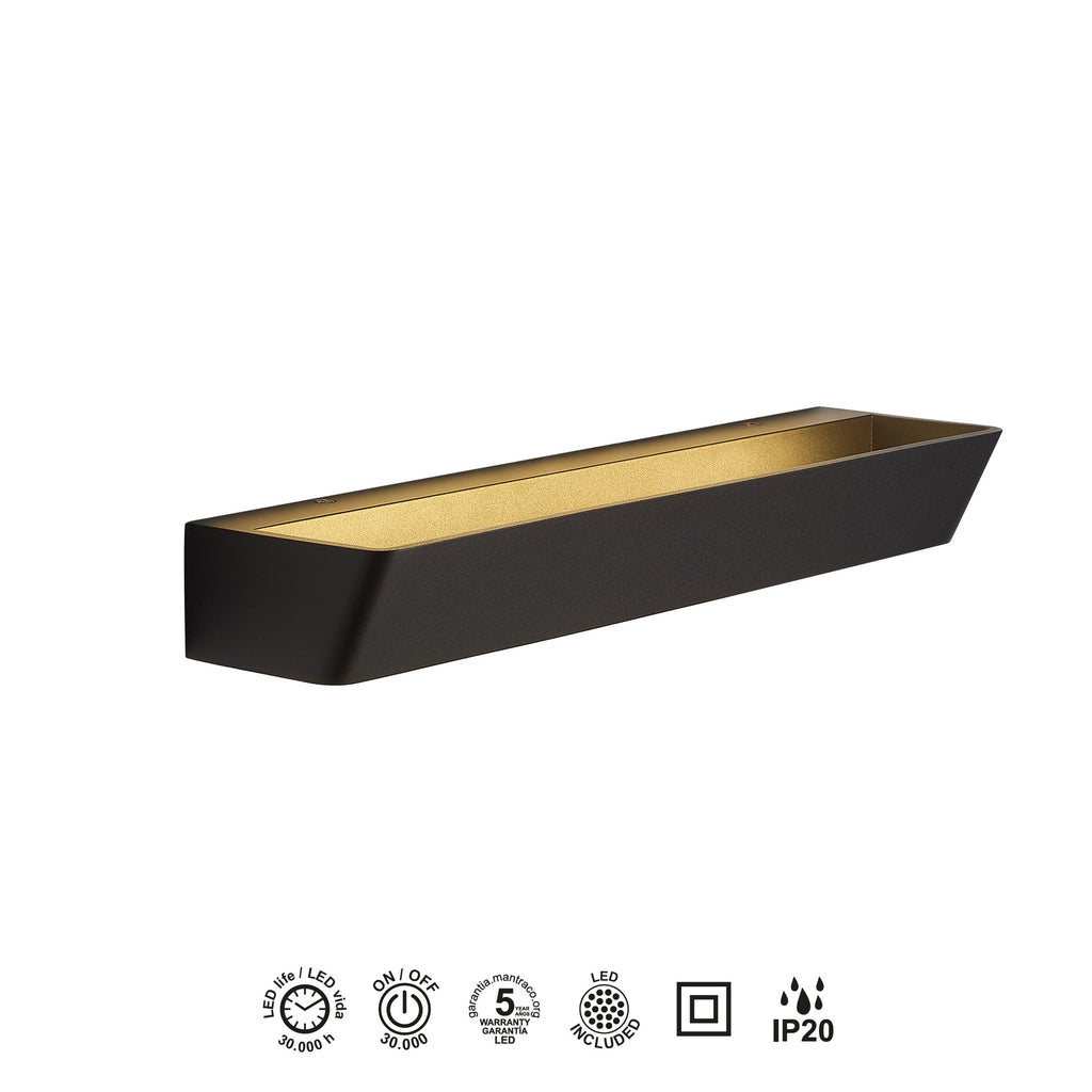 Mantra ALTEA LED ZIDNA SVJETILJKA 30W 3000K 370MM CRNA