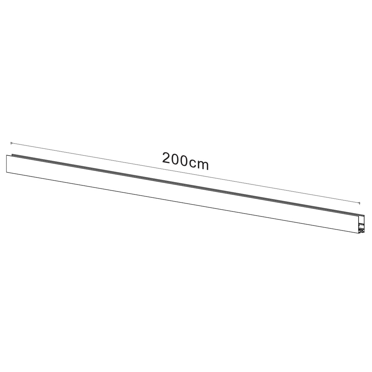 Magnetna tračnica 200CM za Magnetni sustav Mantra MAGNETO, CRNA