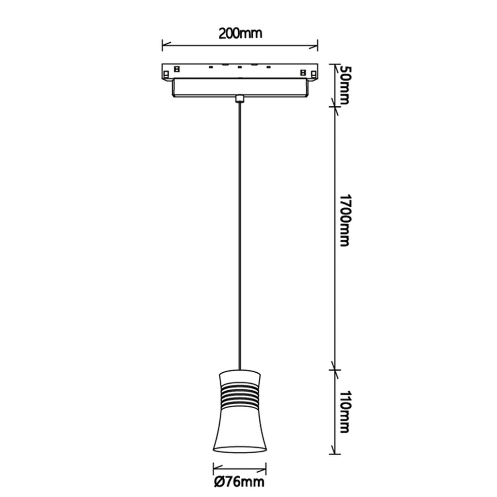 LED viseća svjetiljka 12W 3000K 48V 11CM za Magnetni sustav Mantra MAGNETO, CRNA/ZLATNA