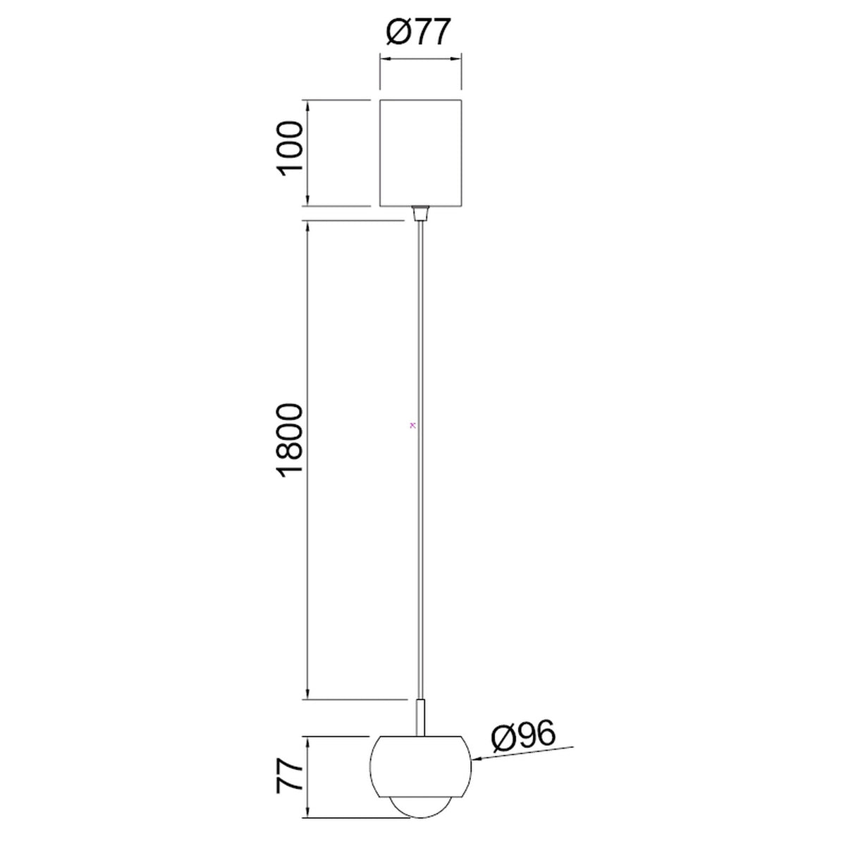 Mantra ROLLER viseća svjetiljka LED 12W 3000K 96MM CRNA