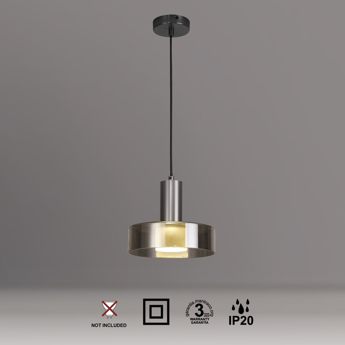 Mantra GIN viseća svjetiljka 1xGU10 Ø22CM CRNA/BAKAR