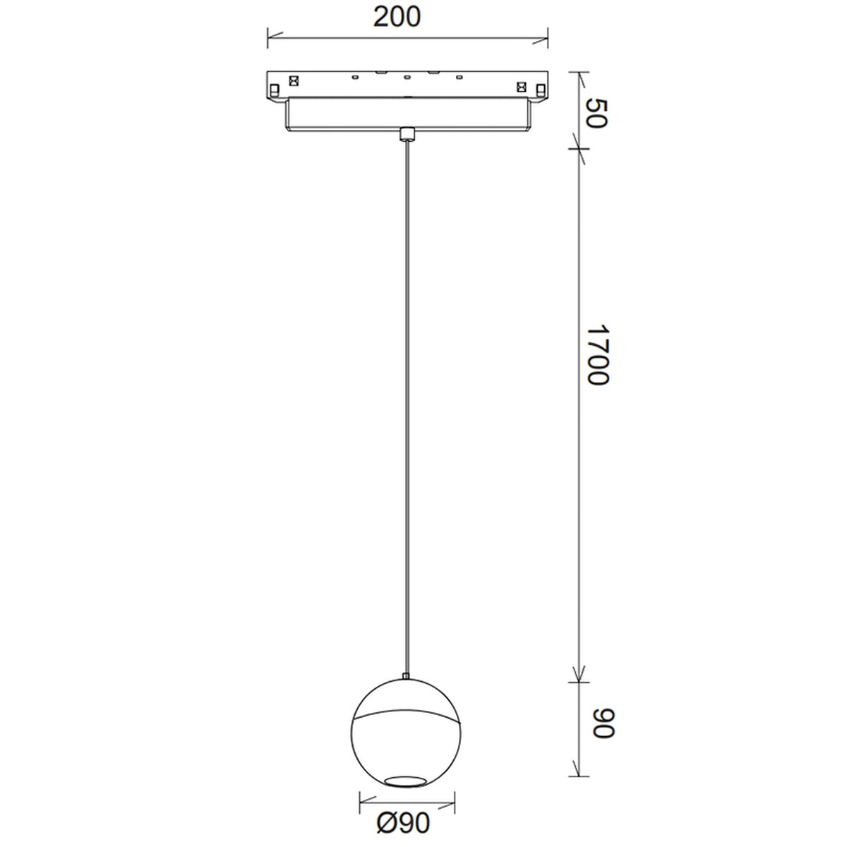 LED dimabilna viseća svjetiljka 10W 3000K 48V Ø9CM za Magnetni sustav Mantra MAGNETO, ZLATNA