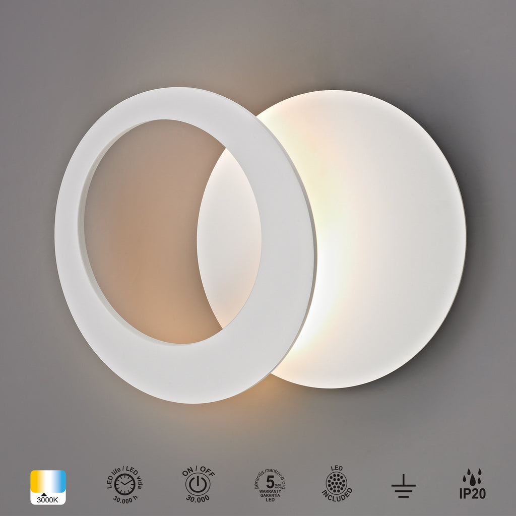 Mantra TORONTO LED ZIDNA SVJETILJKA 10W 3000K 220MM BIJELA
