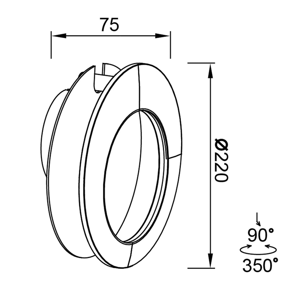 Mantra TORONTO LED ZIDNA SVJETILJKA 10W 3000K 220MM BIJELA