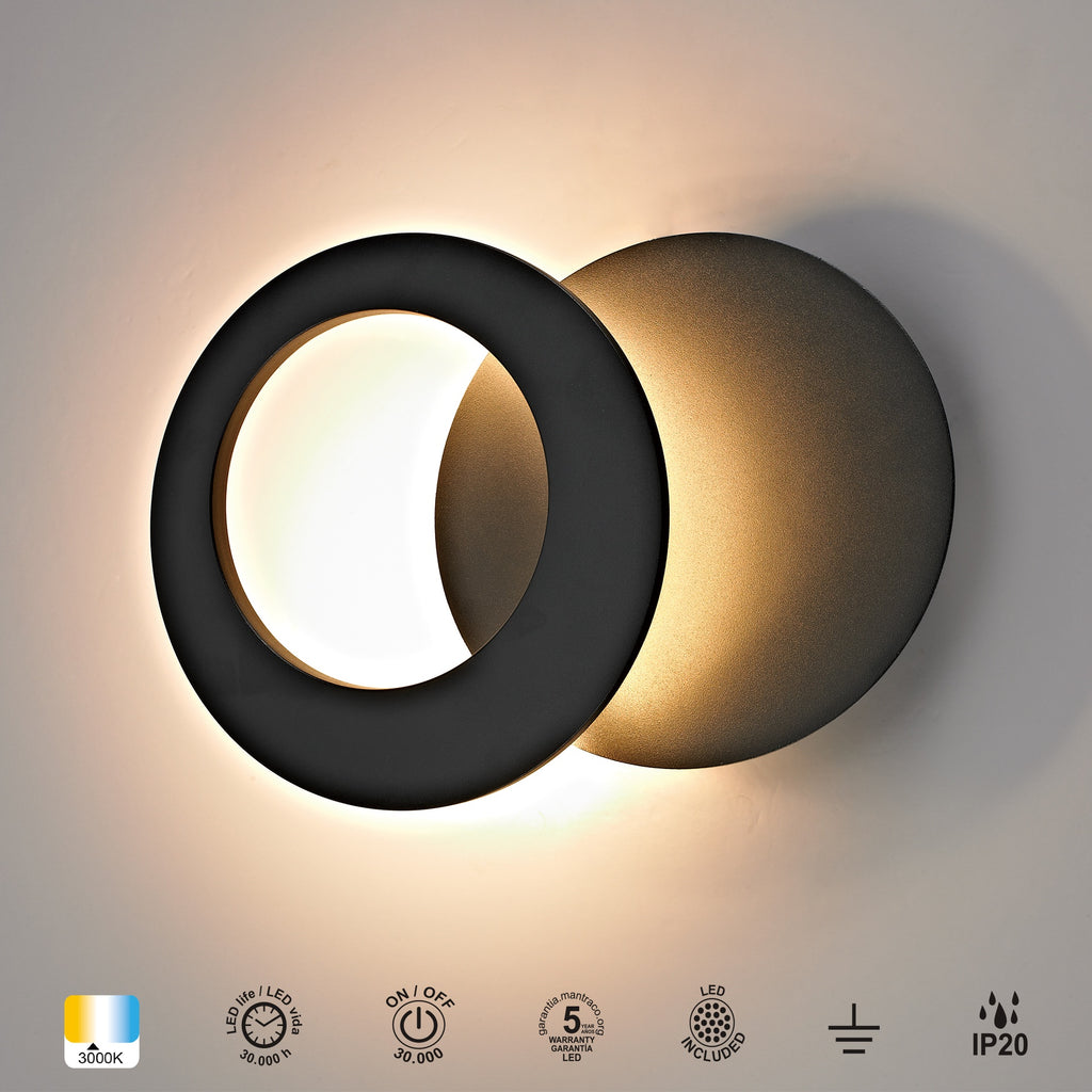 Mantra TORONTO LED ZIDNA SVJETILJKA 10W 3000K 220MM CRNA