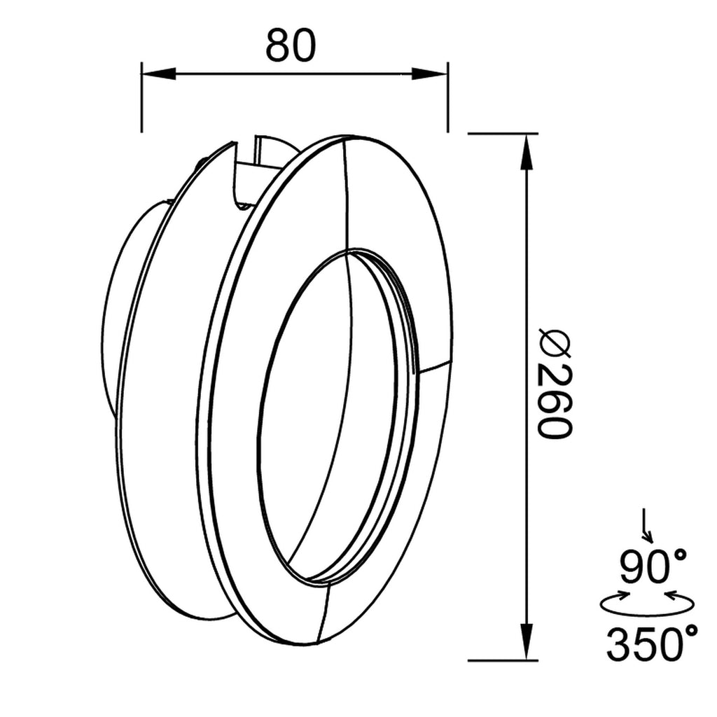 Mantra TORONTO LED ZIDNA SVJETILJKA 15W 3000K 260MM CRNA