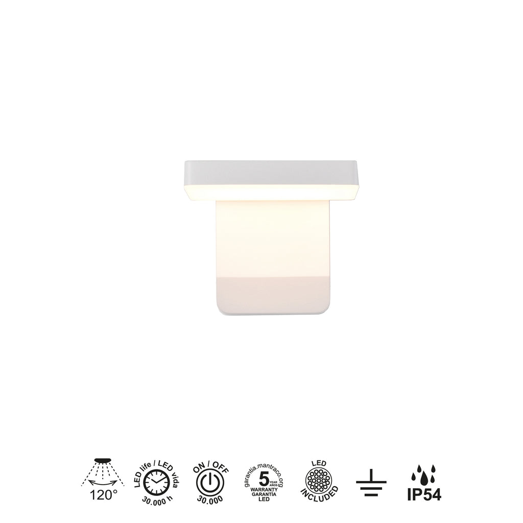 Mantra COOPER vanjska zidna LED svjetiljka 20W 3000K IP54 178MM BIJELA