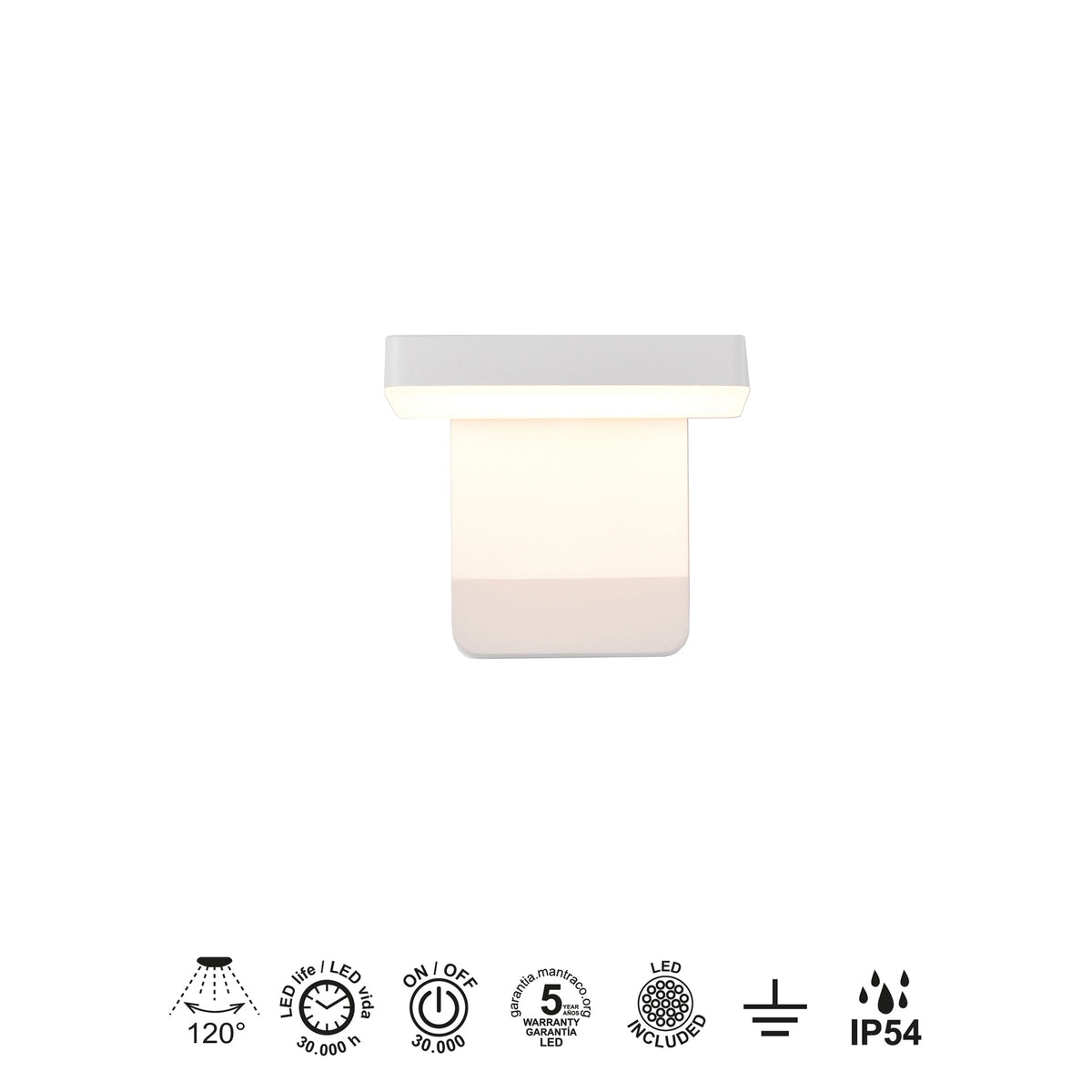 Mantra COOPER vanjska zidna LED svjetiljka 20W 3000K IP54 178MM BIJELA