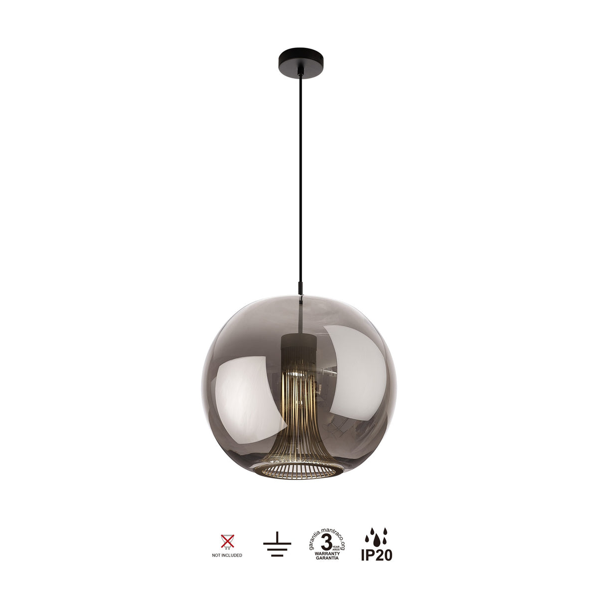 Mantra KRISS viseća svjetiljka 1xGU10 Ø40CM KROM