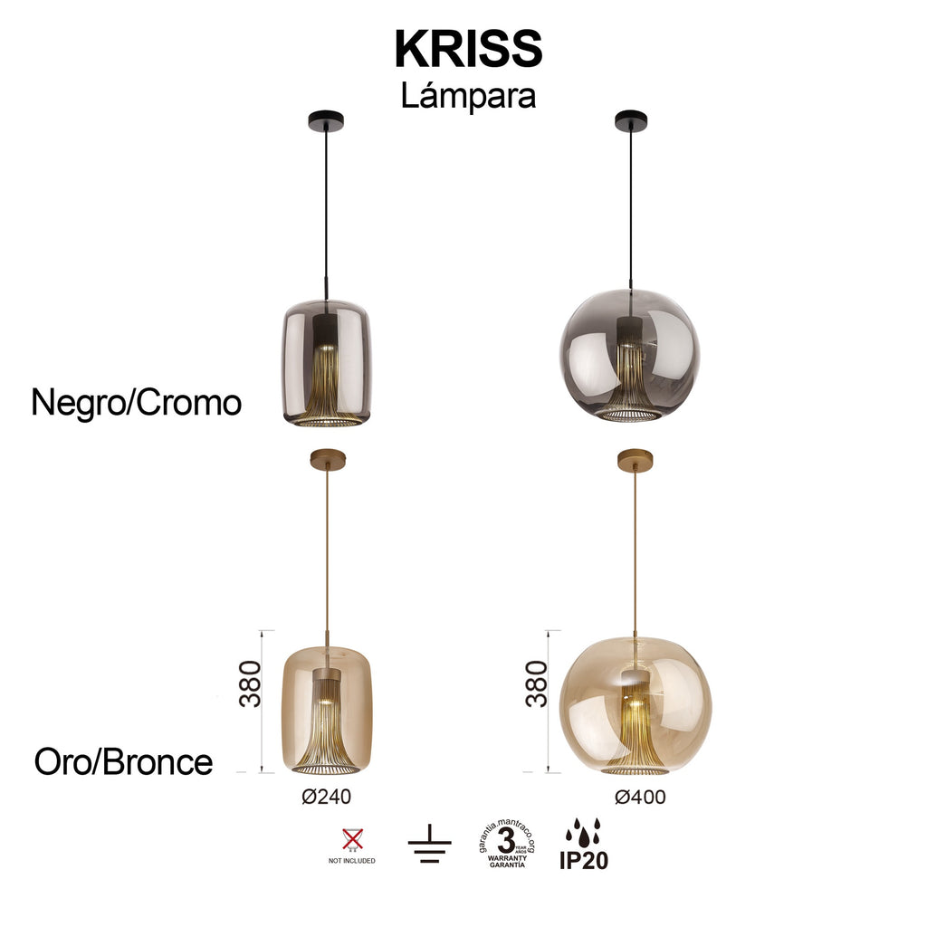 Mantra KRISS viseća svjetiljka 1xGU10 Ø24CM BRONZA