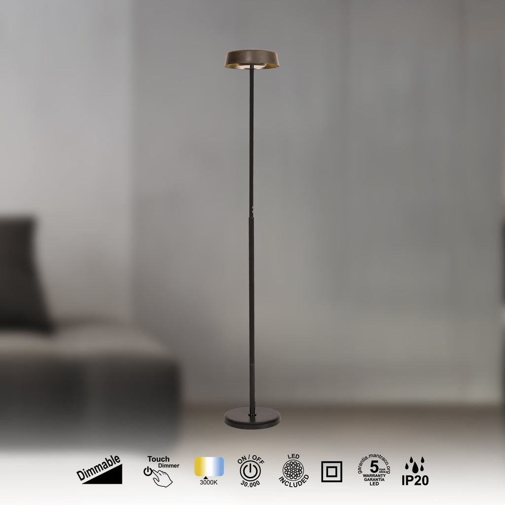 Mantra NOA II DIMABILNA podna svjetiljka LED 30W 3000K 180CM CRNA