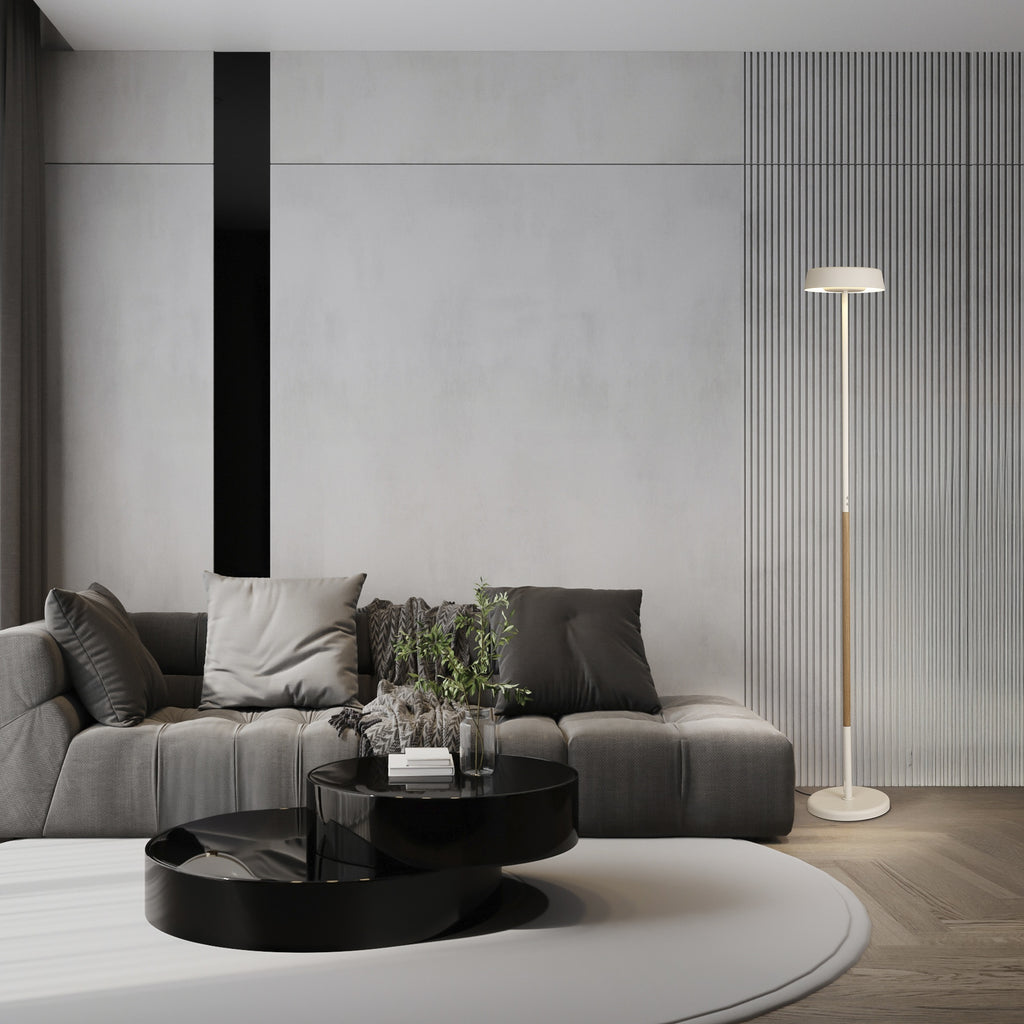 Mantra NOA II DIMABILNA podna svjetiljka LED 30W 3000K 180CM DRVO/BIJELA