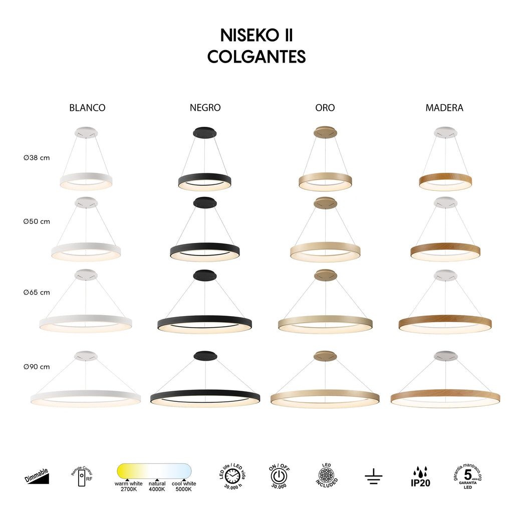 Mantra NISEKO II DIMABILNA viseća svjetiljka LED 60W CCT 65CM BIJELA