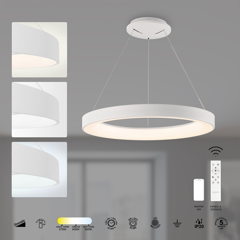 Mantra NISEKO II DIMABILNA viseća svjetiljka LED 45W CCT 50CM BIJELA