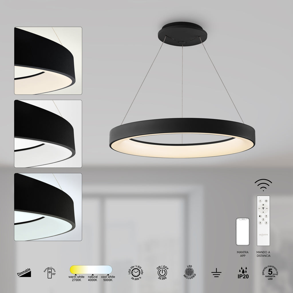 Mantra NISEKO II DIMABILNA viseća svjetiljka LED 45W CCT 50CM CRNA