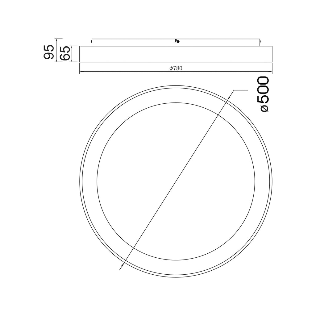Mantra NISEKO II DIMABILNA stropna svjetiljka LED 60W CCT 65CM CRNA