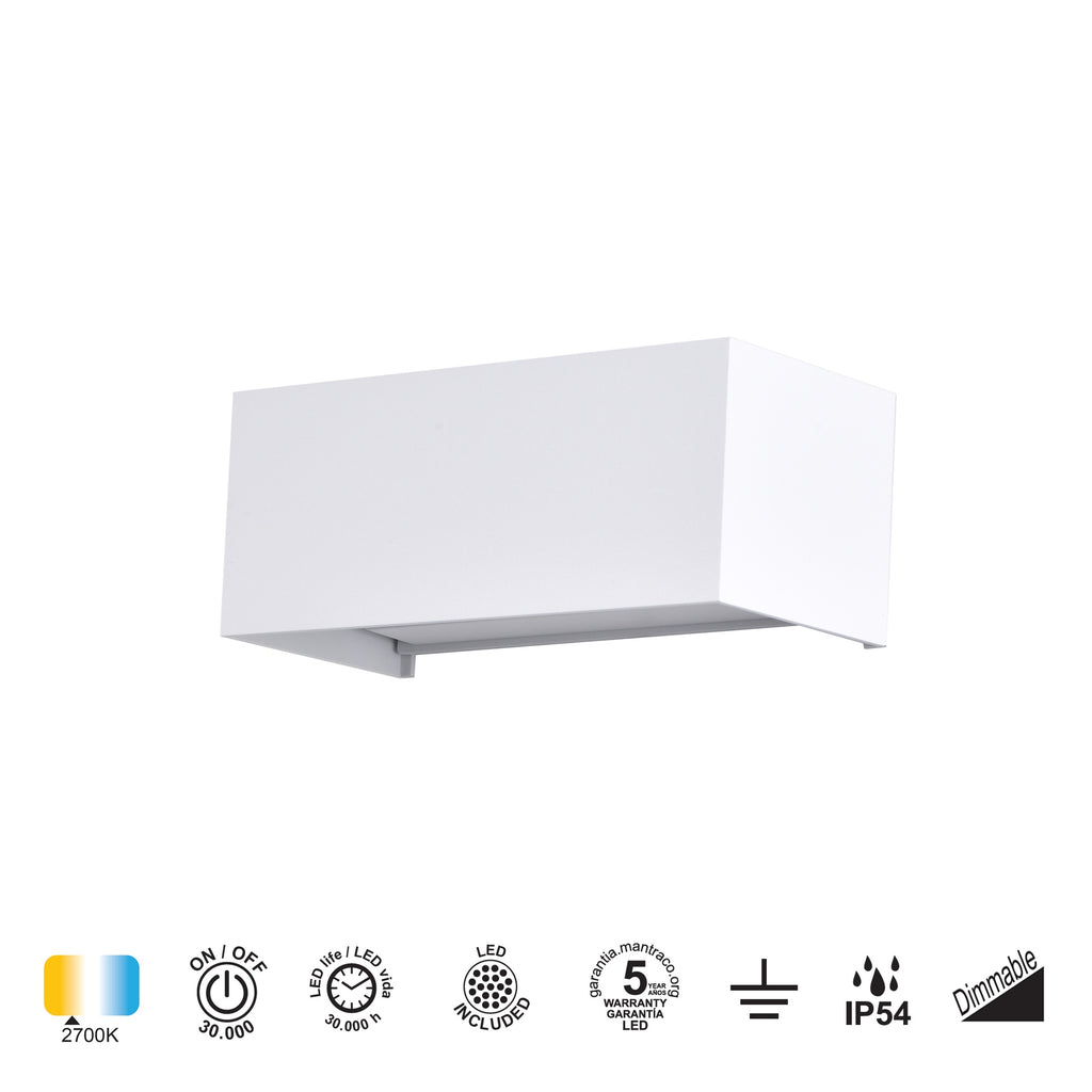 Mantra DAVOS vanjska zidna LED svjetiljka 24W 4000K IP54 200MM BIJELA