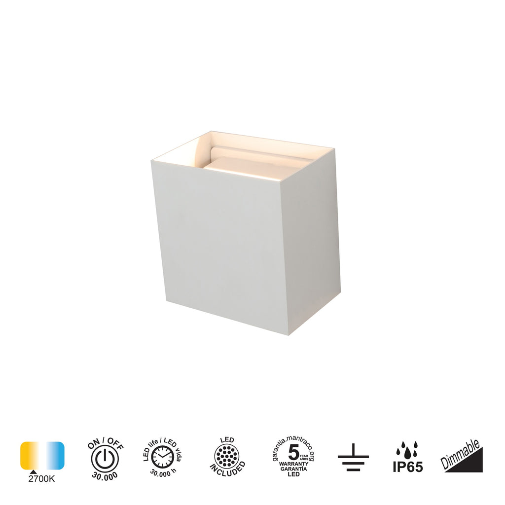 Mantra DAVOS vanjska zidna LED svjetiljka 20W 2700K IP65 150MM BIJELA